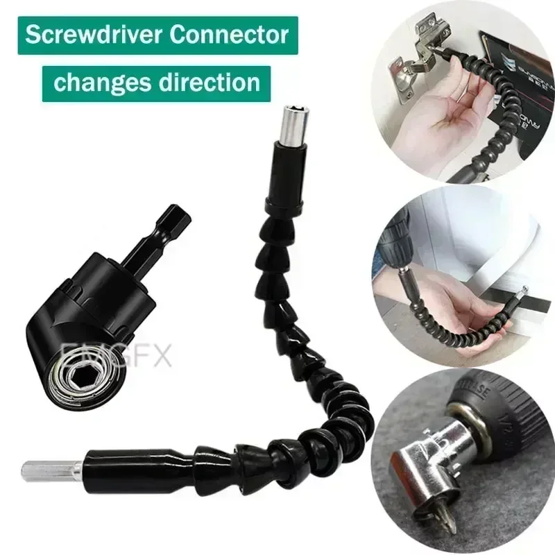 105 Degree Angle Screwdriver Connector Adapter Nozzles Flexible Extension Magnetic Hex Bit for Drill Screwdriver Socket Holder