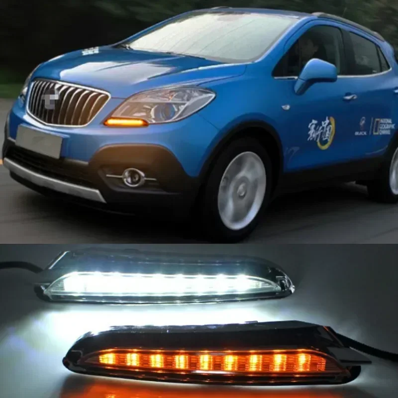 1Pair DRL For Buick Encore Opel Mokka 2012 2013 2014 2015 Daytime Running Lights Fog head Lamp cover Daylight