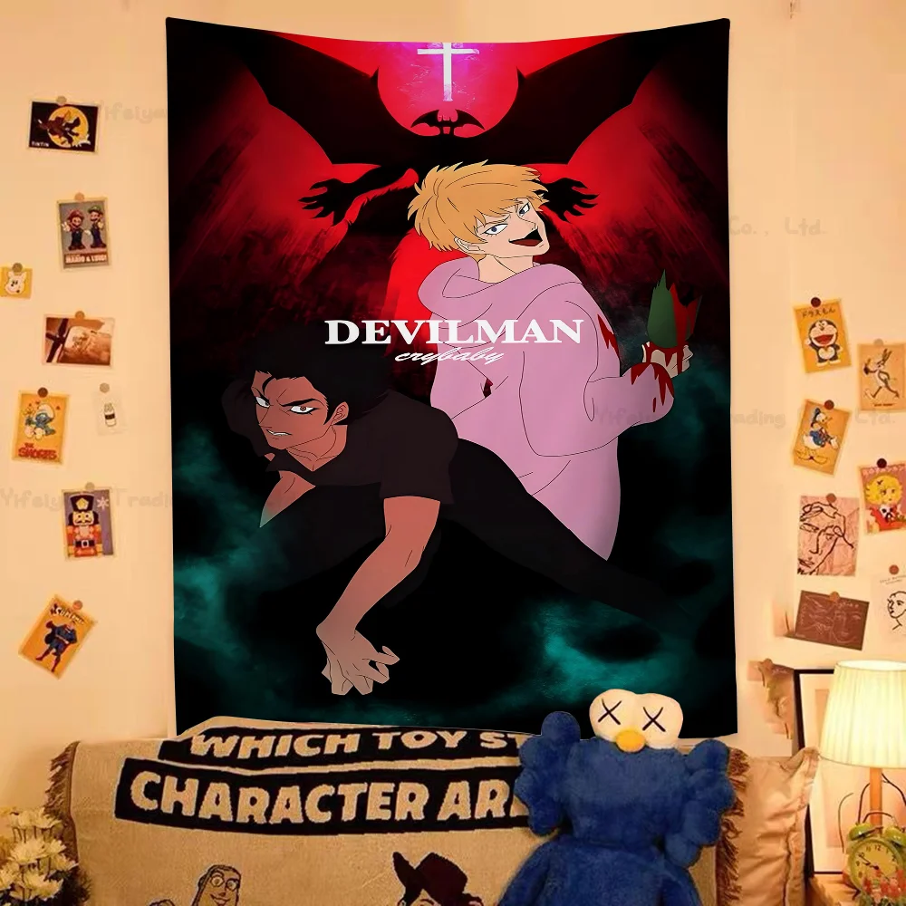 Devilman Crybaby Anime Colorful Tapestry Wall Hanging Cheap Hippie Wall Hanging Bohemian Wall Tapestries Mandala Hanging Sheets