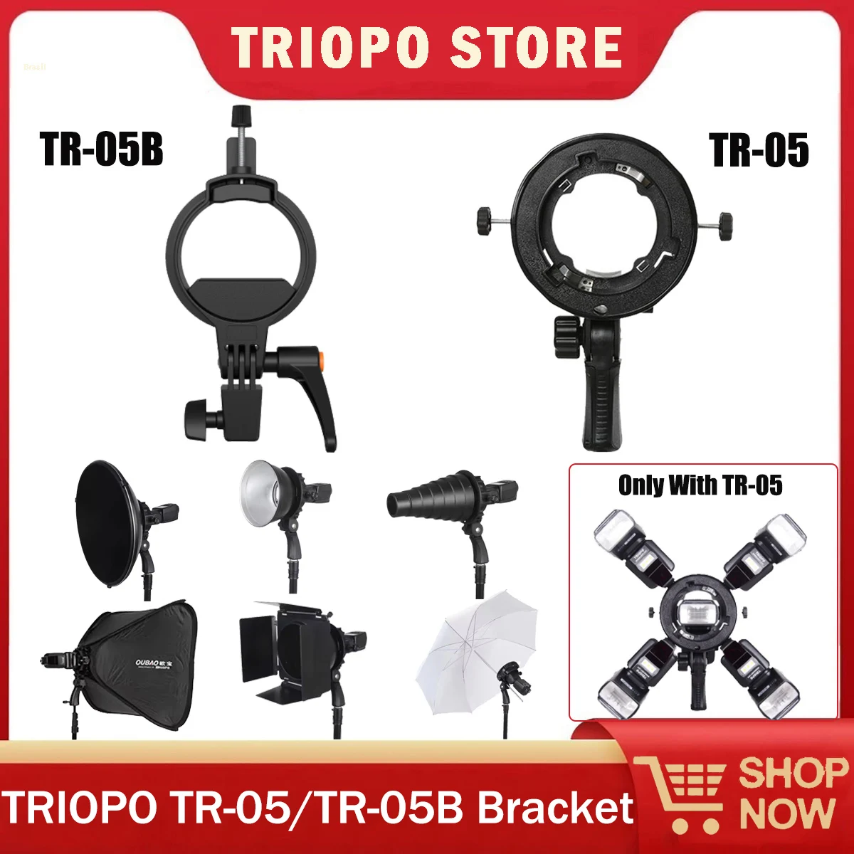 Кронштейн TRIOPO Speedlite, кронштейн для вспышки, многофункциональный универсальный адаптер для крепления Bowens для студийной вспышки, софтбокс, отражатель