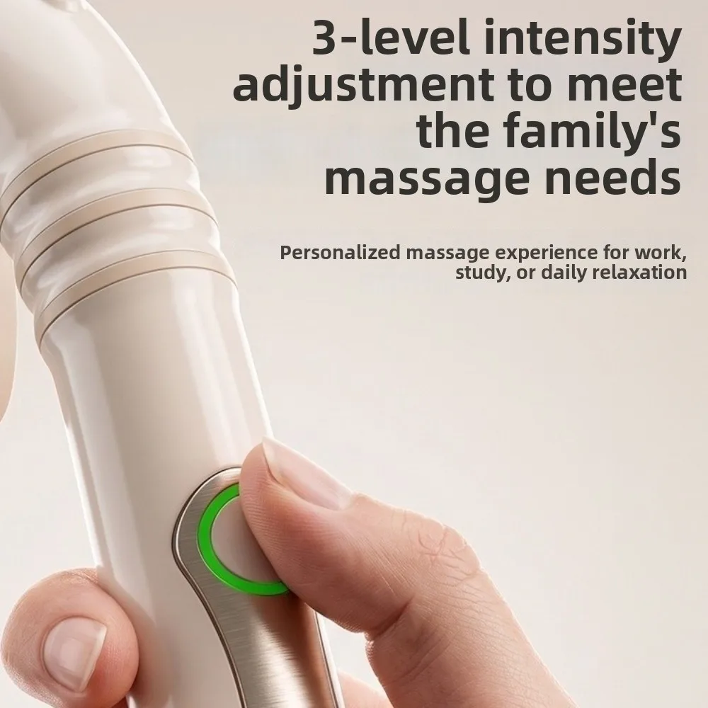 Long Handle Handheld Shoulder Neck Massager Simulated Kneading Portable Muscle Relaxing Neck Massager Ergonomic Design