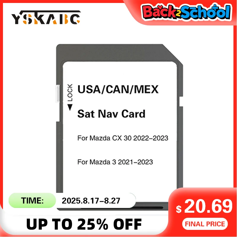 

2023 for Mazda 3 CX-30 Vehicle Navigation Update System Software Sat Nav Newest Update USA/CAN/MEX Maps SD Card GPS Accessories