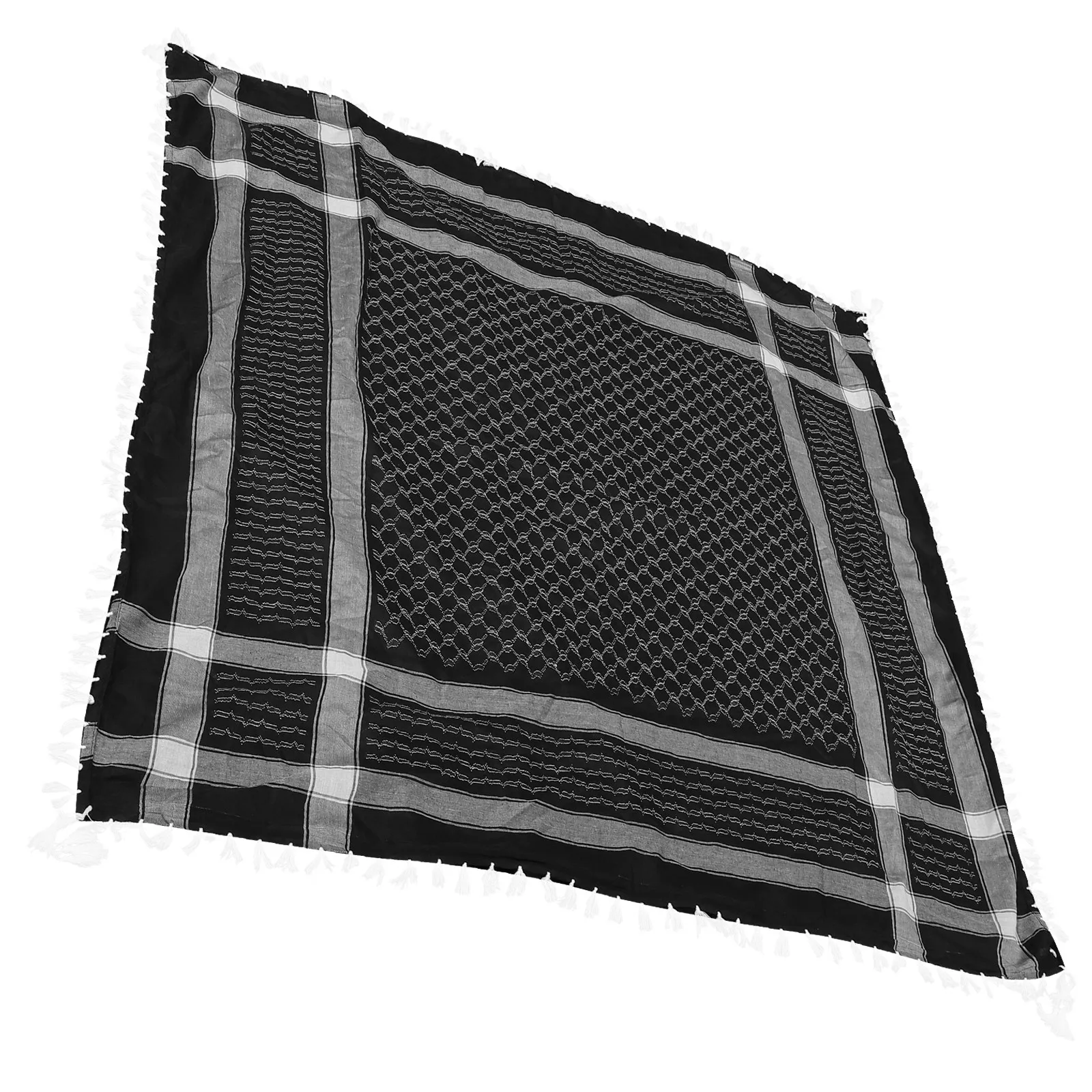 

Arabic Headscarf Four-Sided Tassel Design Men's Scarf Multiuse Headband Neck Wrap Breathable Comfortable for Sports