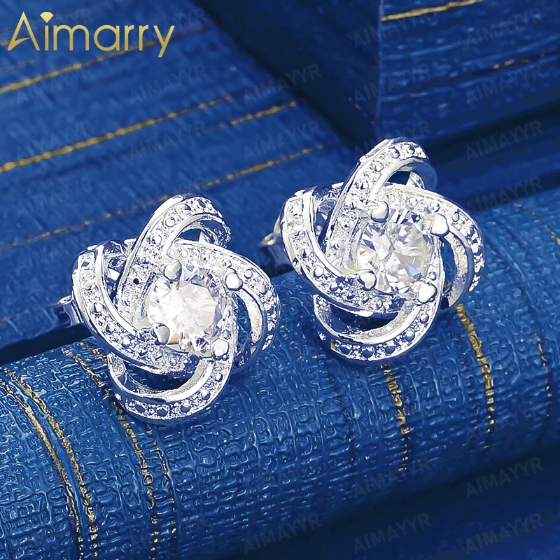 925 Sterling Silver Wrapped Design with AAA Zircon Earrings for Women's Parties Banquets Weddings High-quality Fashion Jewelry