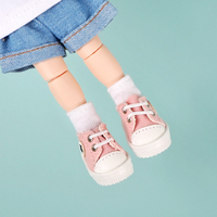 Pair Of 1:12 Dollhouse Low Top Canvas Shoes Star Pattern Shoes Suit For Ob11 1/12 Bjd Doll Gsc DOD, YMY Doll Accessories