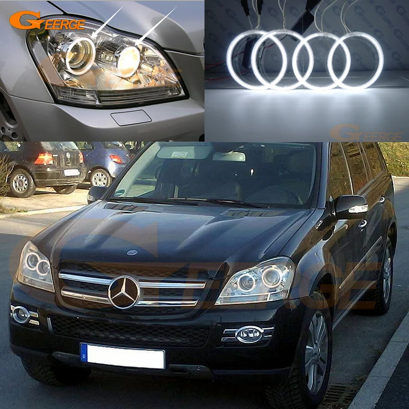 Do Mercedes Benz GL Class X164 GL320 350 420 450 500 2007-2012 Doskonały Ultra Bright CCFL Angel Eyes Kit Halo Rings