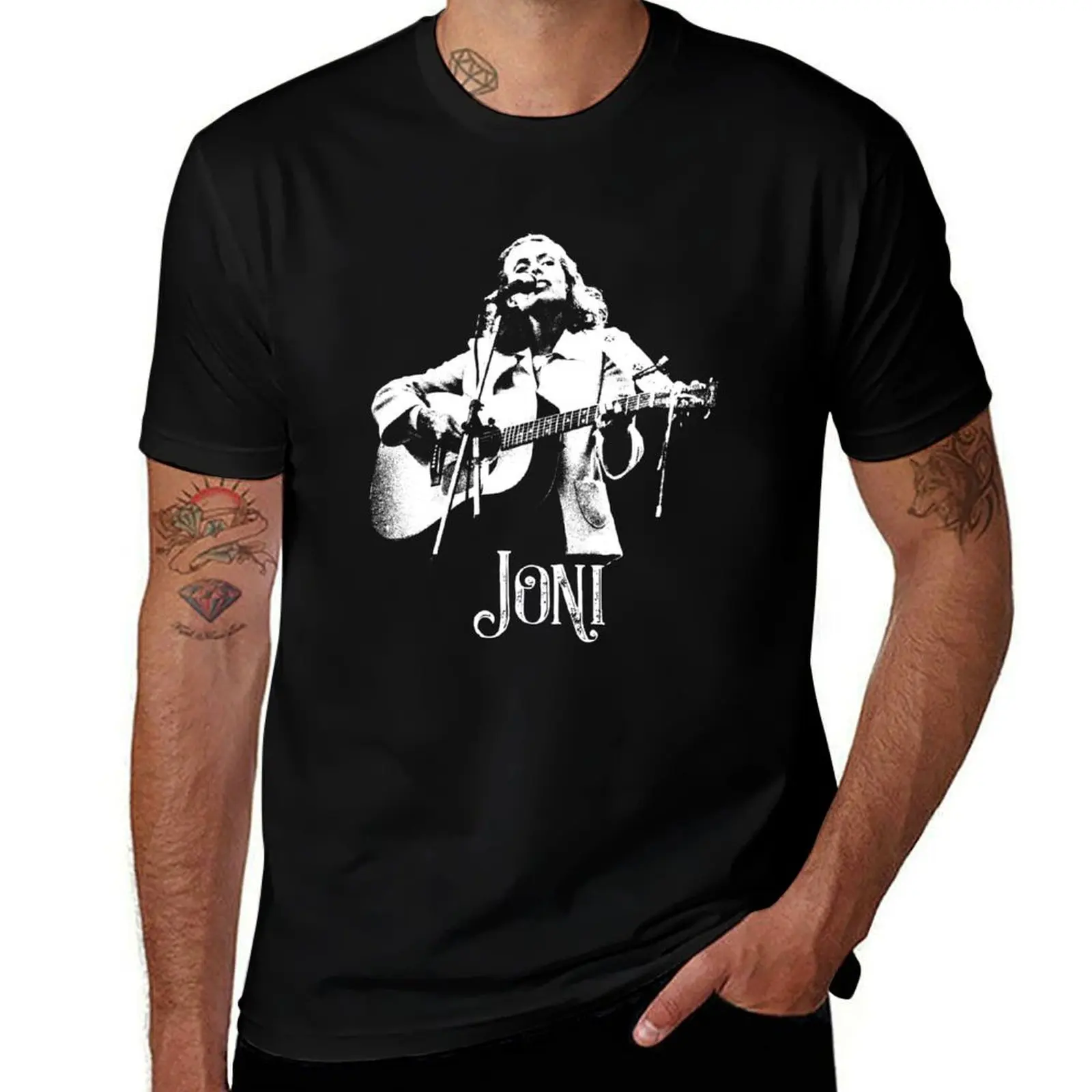 

Joni-белая футболка с трафаретом, футболки с аниме, большие футболки для мужчин, хлопковая футболка