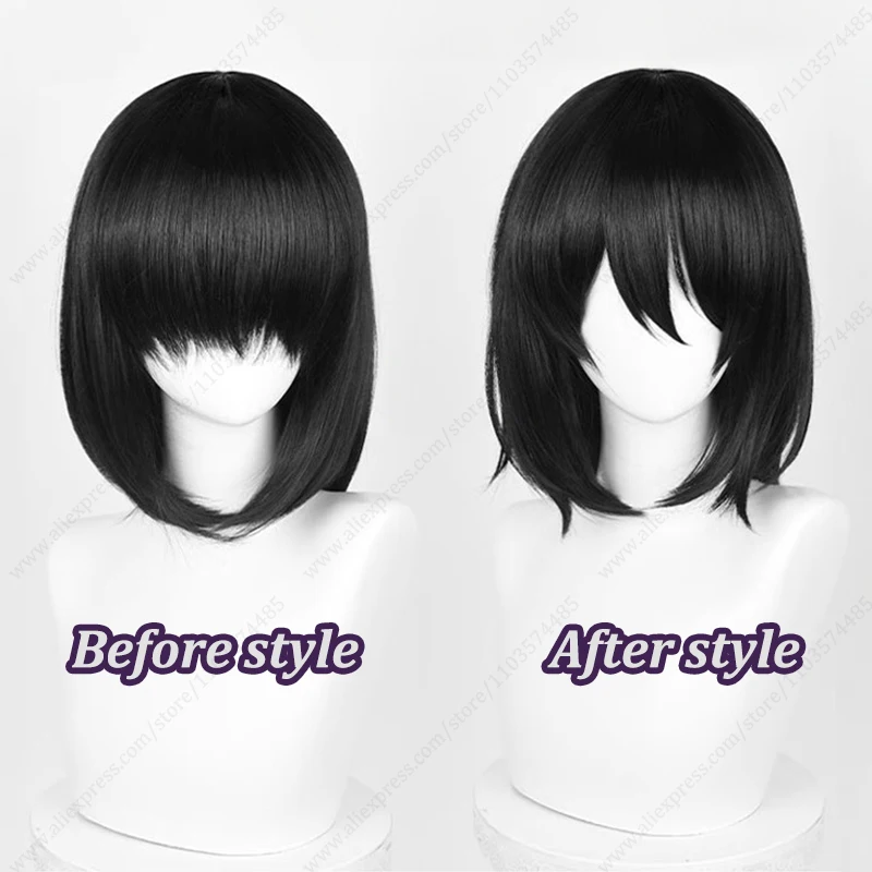 Fyodor Dostoyevsky Cosplay Wig Fyodor D 35cm Black Short Wigs Heat Resistant Synthetic Hair