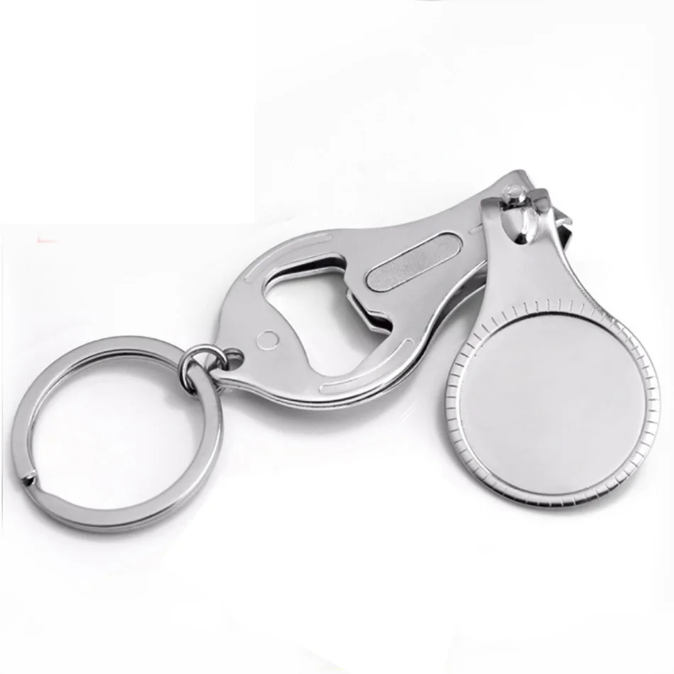 Multi-function Keychain Nail Clippers Manicure Beauty Tool Nail Cutter Bottle Opener