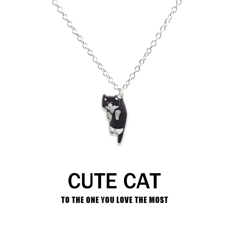 Neue Trendy Nette Katze Anhänger Halskette für Frauen Männer Exquisite Emaille Cartoon Kätzchen Halskette Partei Schmuck Zubehör Geschenke – Detail 10