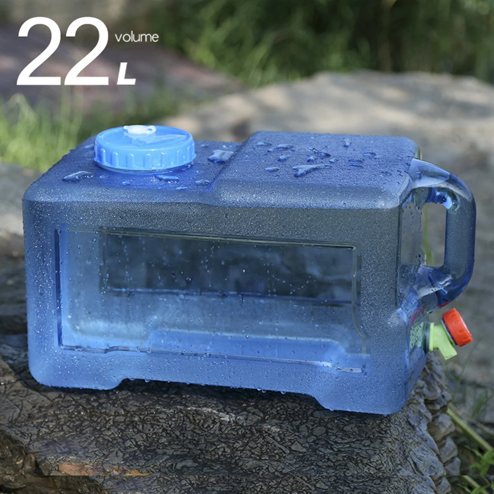 18/20/22L Water Storage Bucket Food Grade Camping Water Container Large-Capacity with Faucet Outdoor Accessories Household Use