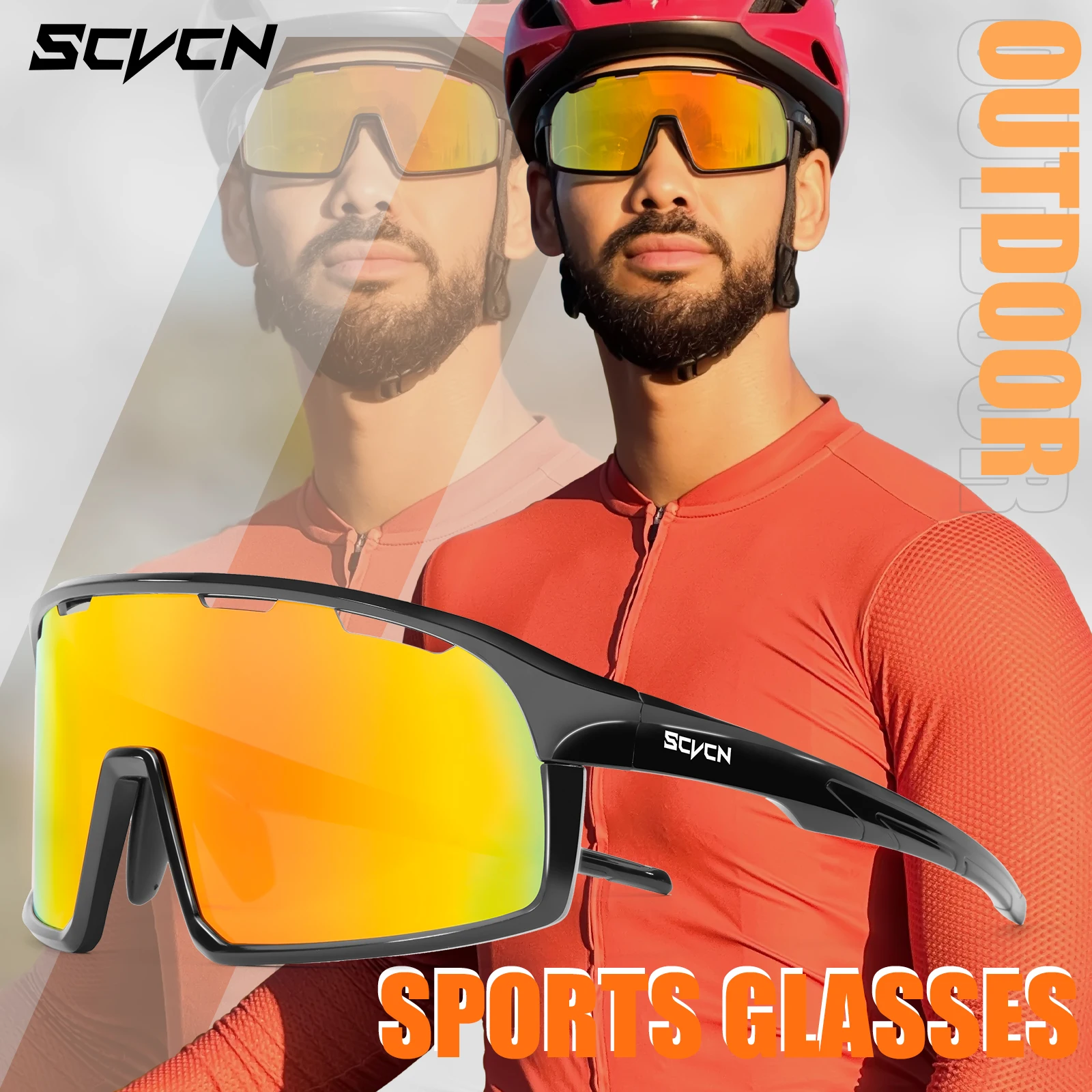 SCVCN Men Outdoor Sports Glasses Photochromic Sunglasses Bicycle Cycling Glasses Women Driving Bike Eyewear UV400 Hiking Goggles