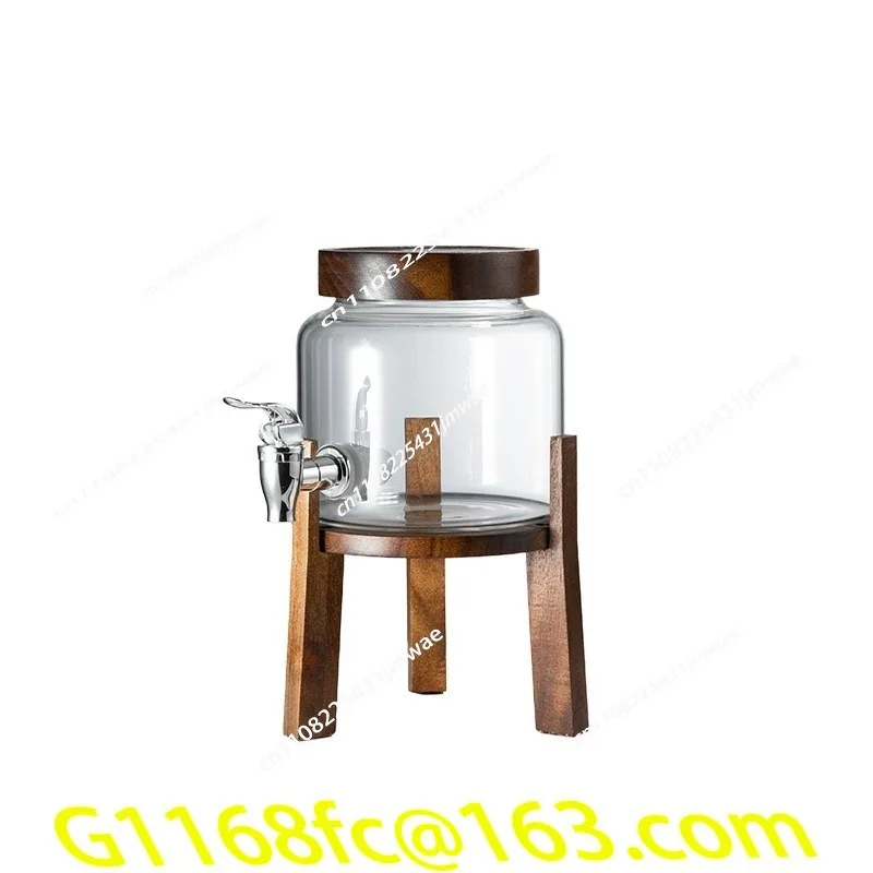 High Quality and Versatile and Gardens - Clear Glass Beverage Dispenser with Natural Acacia Wood Lid