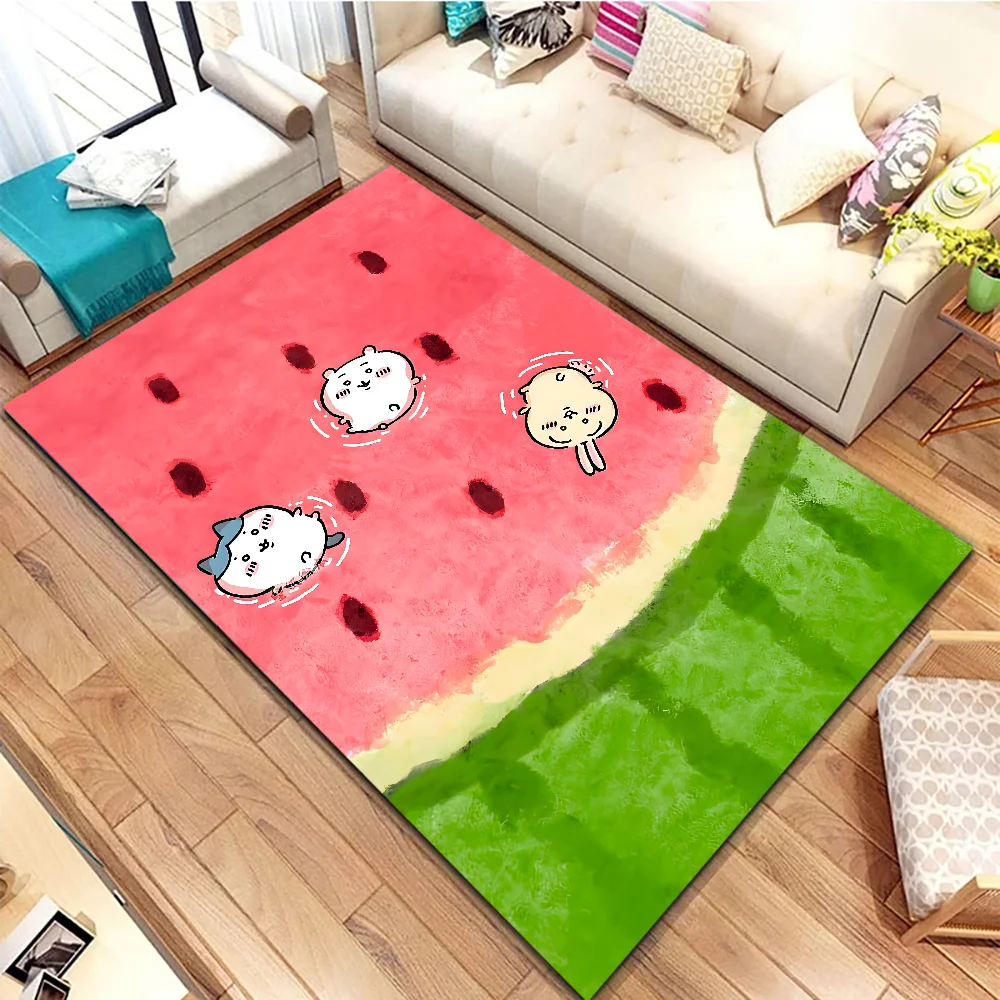 Animation Cute C-Chiikawas Floor Mat Graphic Printed Flannel Doormats For Bathroom Kitchen Entrance Carpet Home Decor