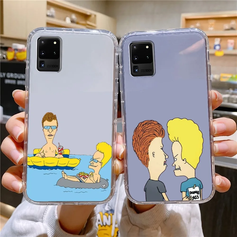 B-Beavis And Butthead Phone Case For Samsung Galaxy A52 A12 A51 S21 Edge S22ULTRA S23 S20LITE Plus Ultra Transparent Cover