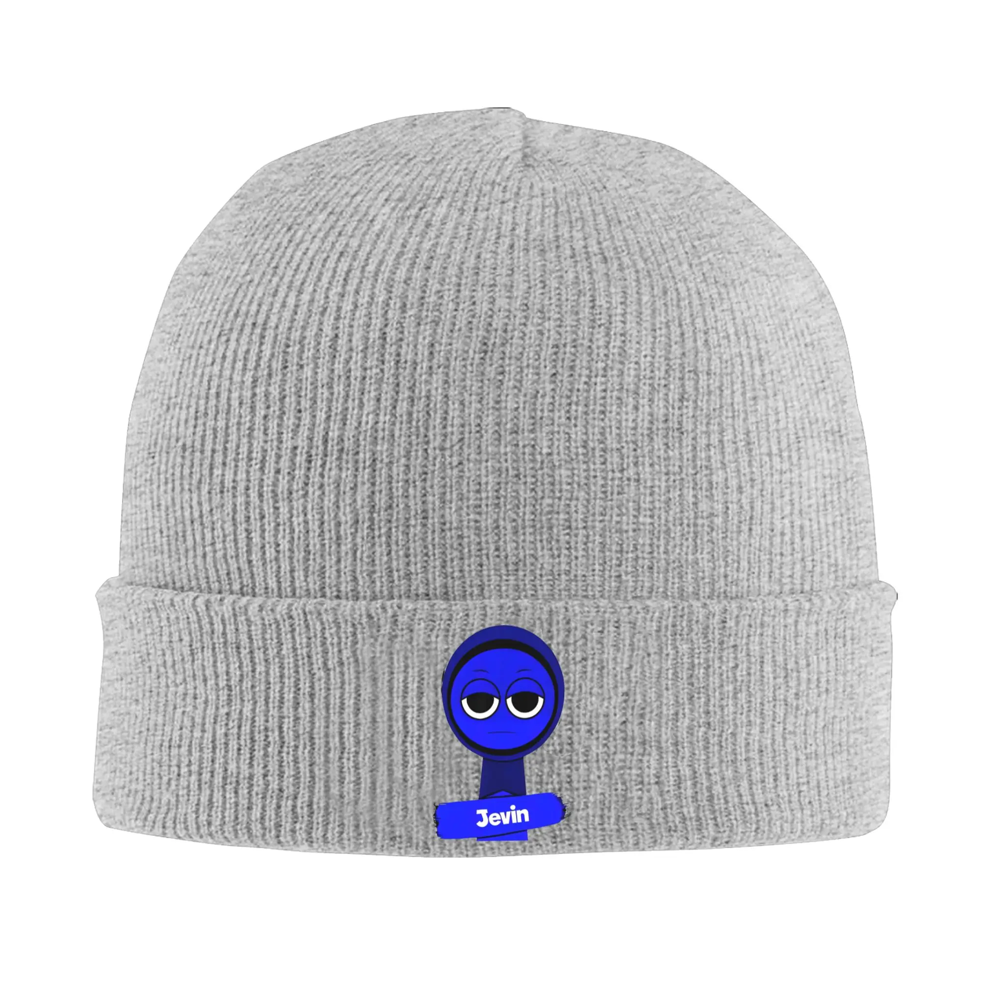 

Sprunki Jevin Funny Game Knitted Caps for Women Men Skullies Beanies Autumn Winter Hat Acrylic Warm Melon Cap