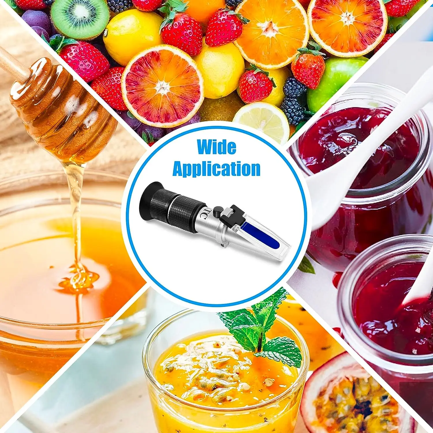 Honey Refractometer for Honey Moisture, Brix and Baume, 3-in-1 Uses, 58-90% Brix Scale Range Honey Moisture Tester, with ATC