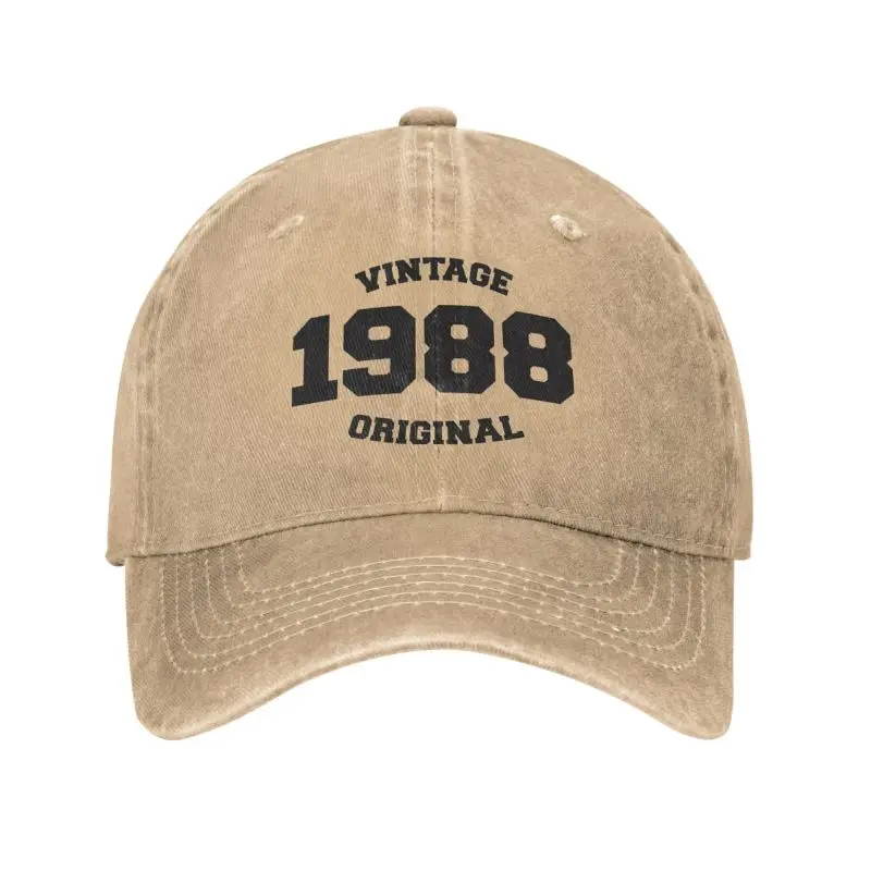 

Personalized Cotton Vintage Born In 1988 Original Birthday Gift Baseball Cap Outdoor Women Men's Adjustable Dad Hat Summer