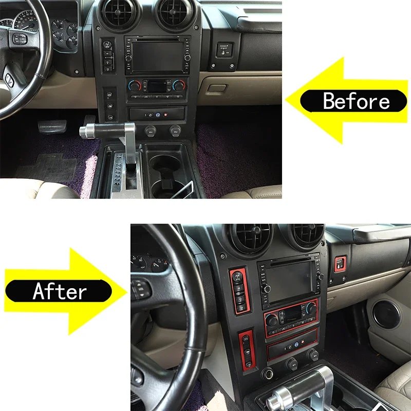 

Для Hummer H2 2003-2007, декоративная накладка на центральную панель управления из алюминиевого сплава, серебристая, аксессуары для защиты автомобиля