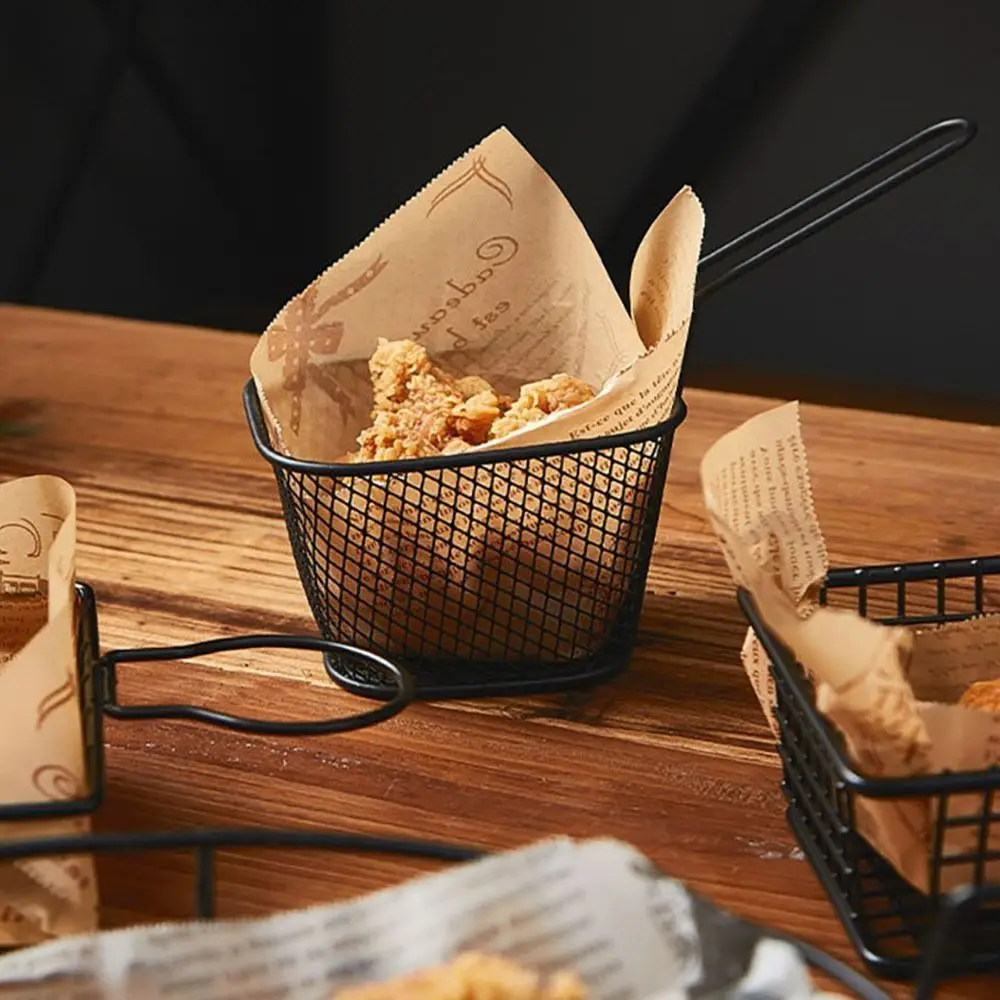 Fryers Basket Net Mesh Fries Chip Kitchen Tool Iron Fryer Food Storage Container Home BBQ French Fries Baskets with Handle
