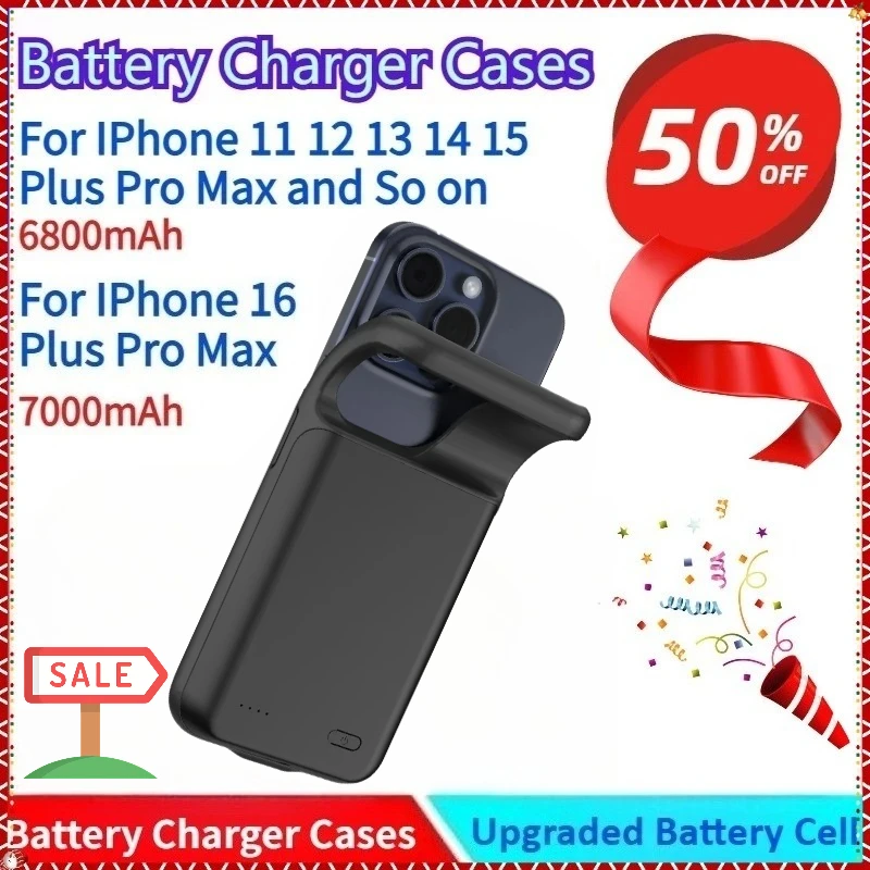 Brand New Battery Charging Case 6800mAh for IPhone 16 15 14 13 12 Plus Pro Max and So on for Shockproof Charging Cover