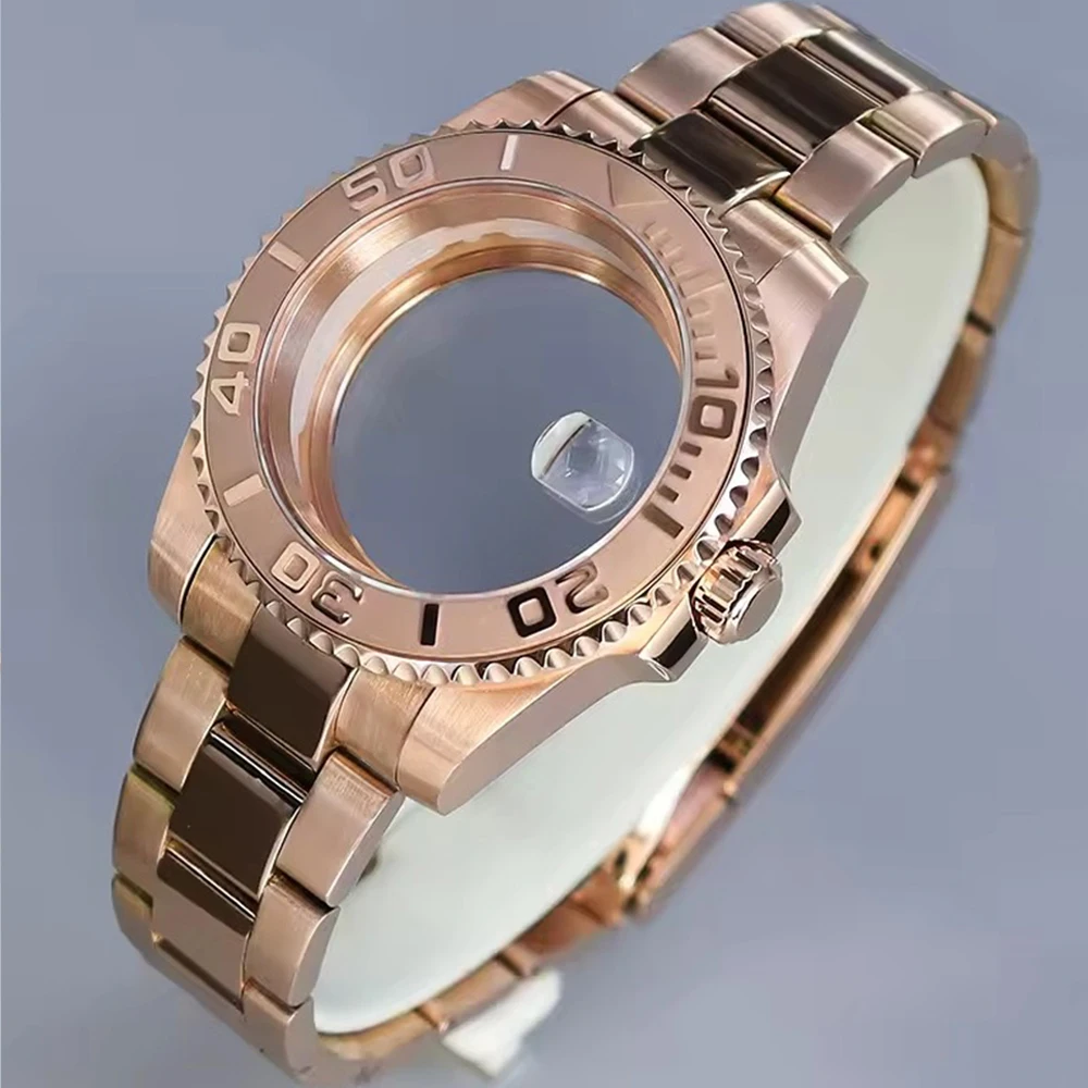 

NH35 Rose Gold Water Ghost Case Fine Adjustment Strap Mirror Sapphire Glass Suitable for NH34 NH36 Watch Case