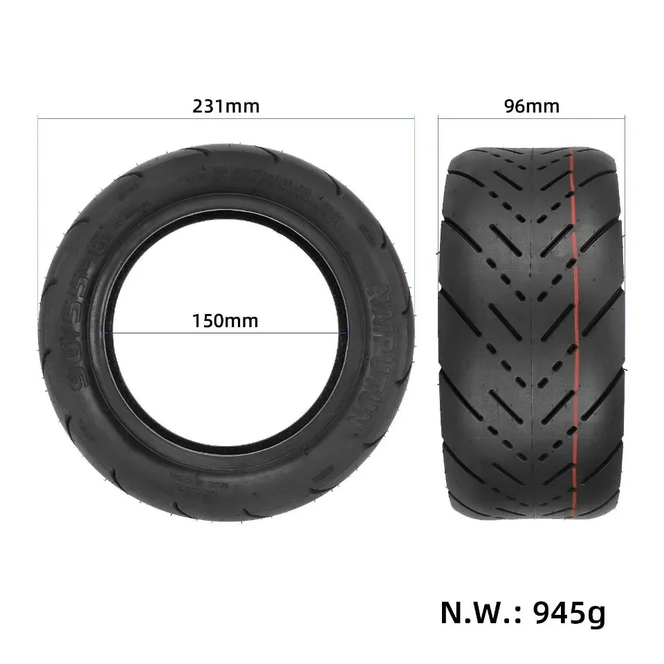 NAIPUTUN 90/55-6 Flachprofil-Schlauchloser Reifen 10x3.0-6 Straßen-Vakuumreifen für 6-Zoll-Felge E-Scooter Nami Klima Cyclone Class – Detail 4