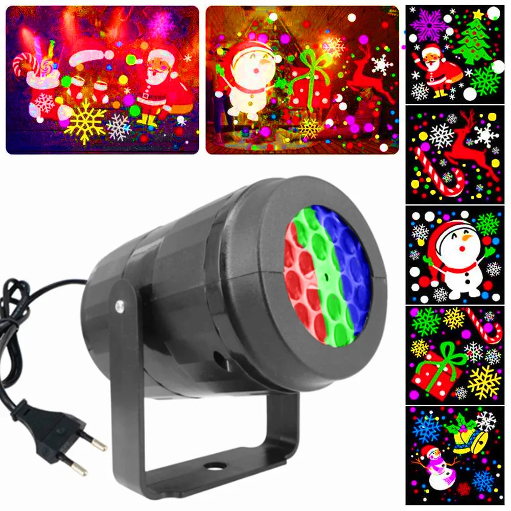 

Led Snowflake Atmosphere16 Pattern Christmas Decoration Lights Colorful Rotating Holiday Projection Lights Laser Stage Lights