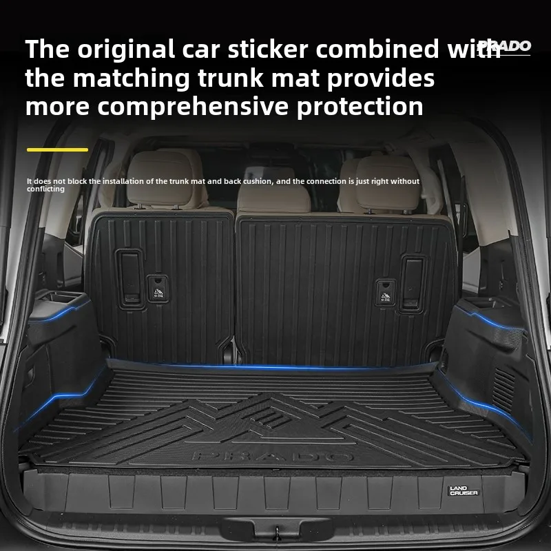 Rear Trunk Side Mats For Toyota Prado 2024 LC250 TPE Anti-Scratch Waterproof Trunk Side Protective Pad Car Interior Accessories