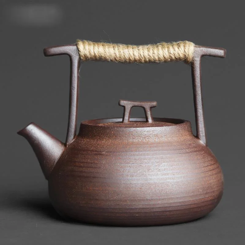 

Japanese Style Teapot Handmade Retro Stoneware Kungfu Tea Ceremony Portable Tea Maker Ceramic Teapot Tea Set