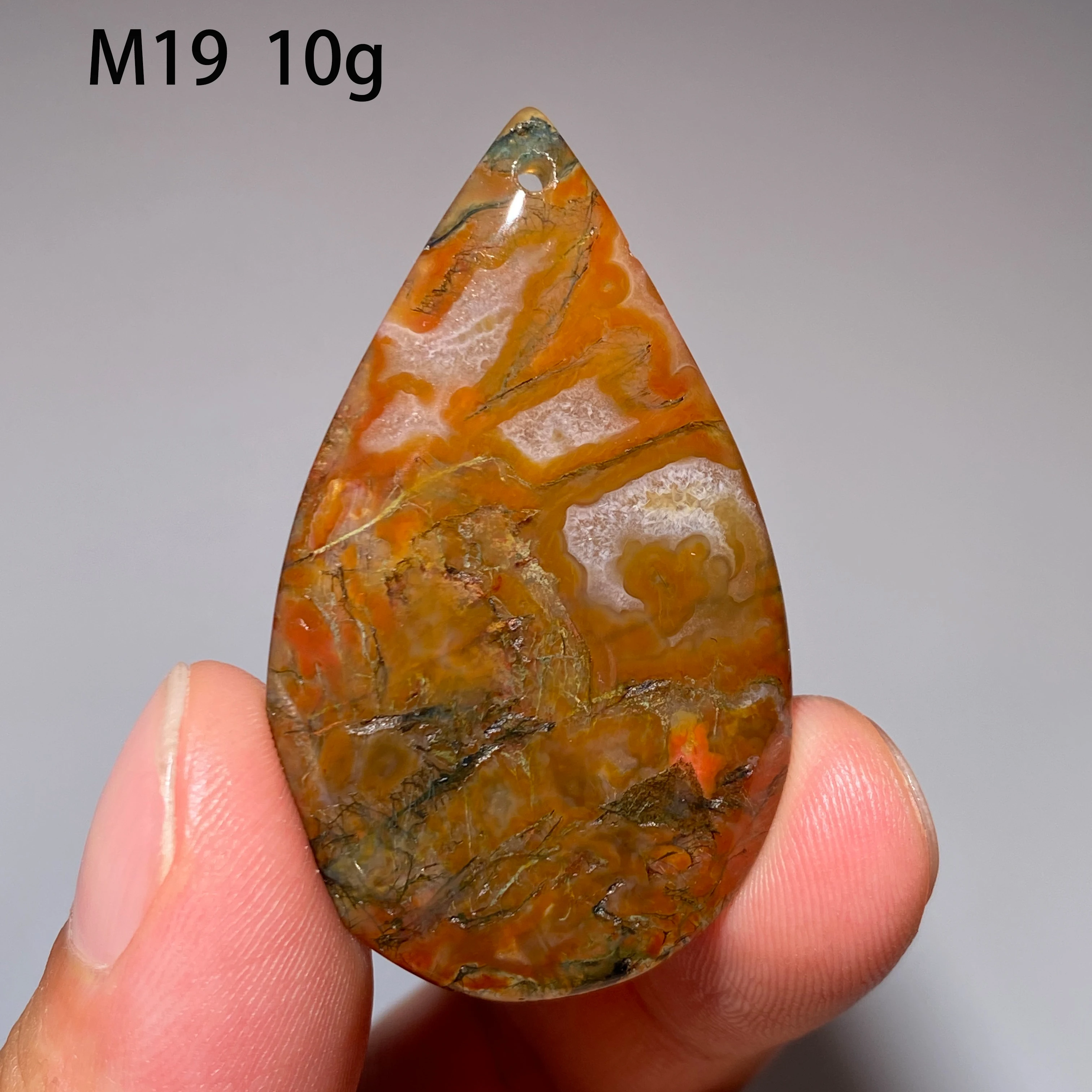 Natural Crystal Red Moss Agate, Water Drop Shape, Healing Gemstone, Reiki Energy Accessory, Polished Home Decorations, Gift，Diy - view 4