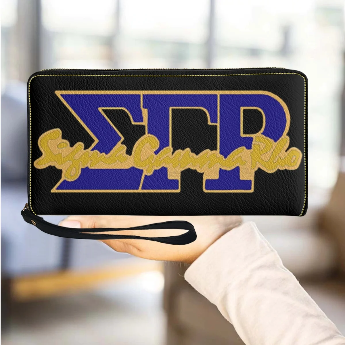 Sigma Gamma Rho Luxury Design Long Wristband Wallet Girls New Casual Commuter Clutch Multifunctional Business Card Holder Gift