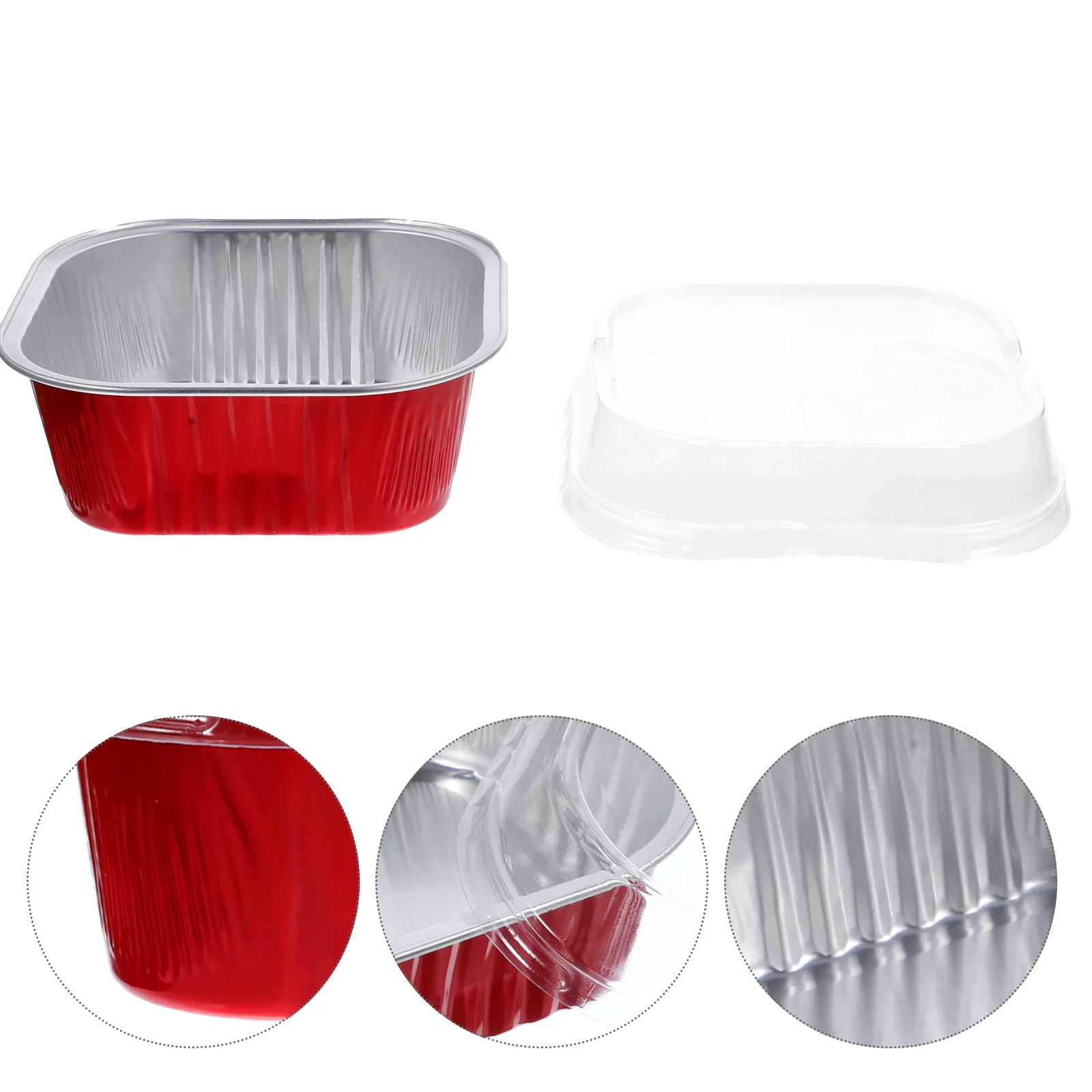 

40 Sets High Cover Baking Pan Convenient Food Containers Camping Boxes Lining Thick Cake Aluminum Foil Barbecue Pans