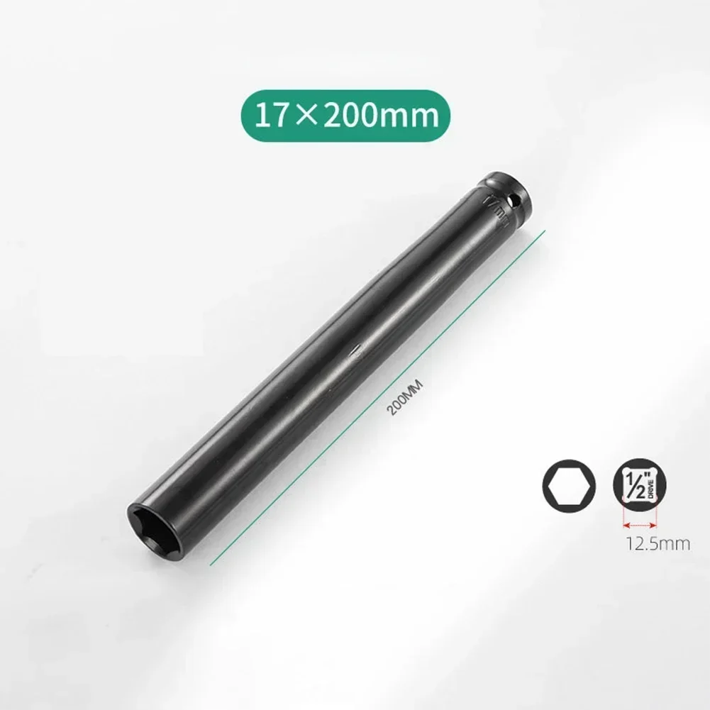 1pc 1/2'' Drive Socket Hex Adapter 200mm Impact Wrench Socket 14-32mm Adapter Nuts Driver Removal Tool For Spanner Converter