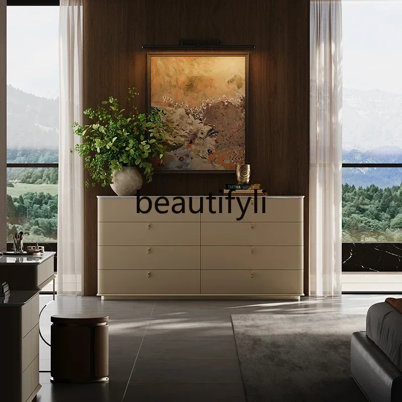 

LXLight luxury living room, natural marble bucket cabinet, Italian storage cabinet, villa locker integratedSSS