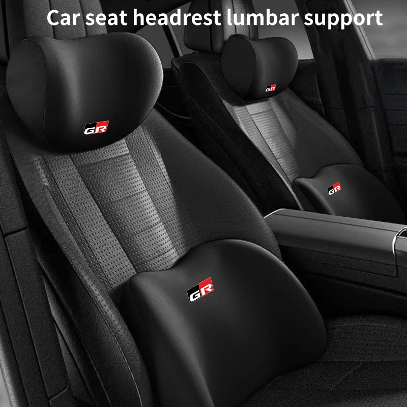 Car Lumbar Back Support Headrest Neck Pillow Car Seat Cushion For Toyota GR Gazoo Racing Sport C-HR RAV4 Avensis Prado Vellfire