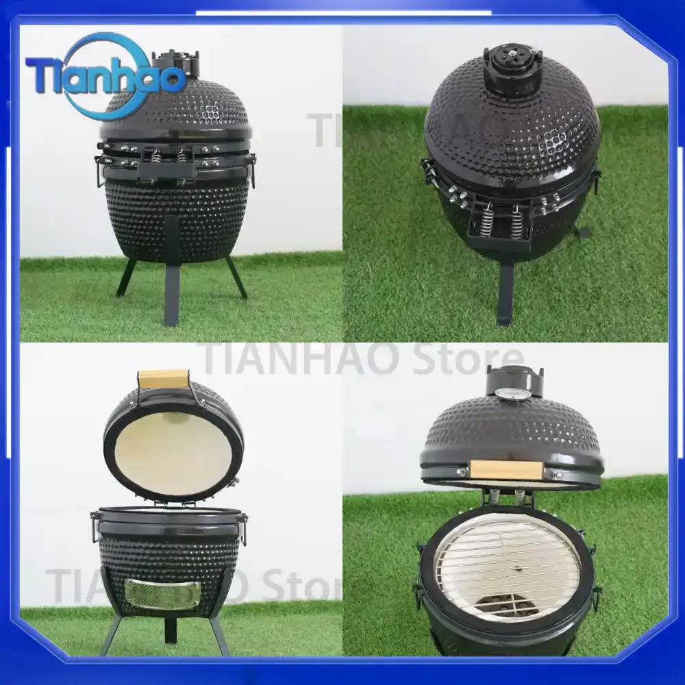 Barbeque Grill with Ceramic Coating for Easy Cleaning and Heat Retention for Universal Use