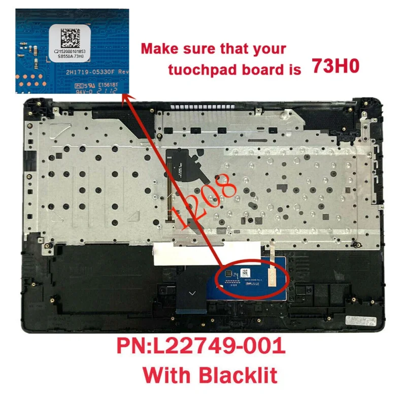 New Palmrest Keyboard &Touchpad For HP 17BY 17-BY 17-CA L22749-001 L22750-001