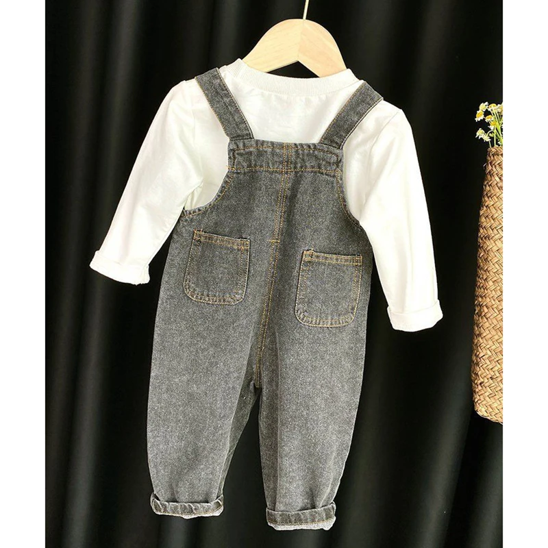 New Arrival Children Clothes Baby Girls Boys Overalls Solid Brief Style Toddler Denim Overol Jumpsuits