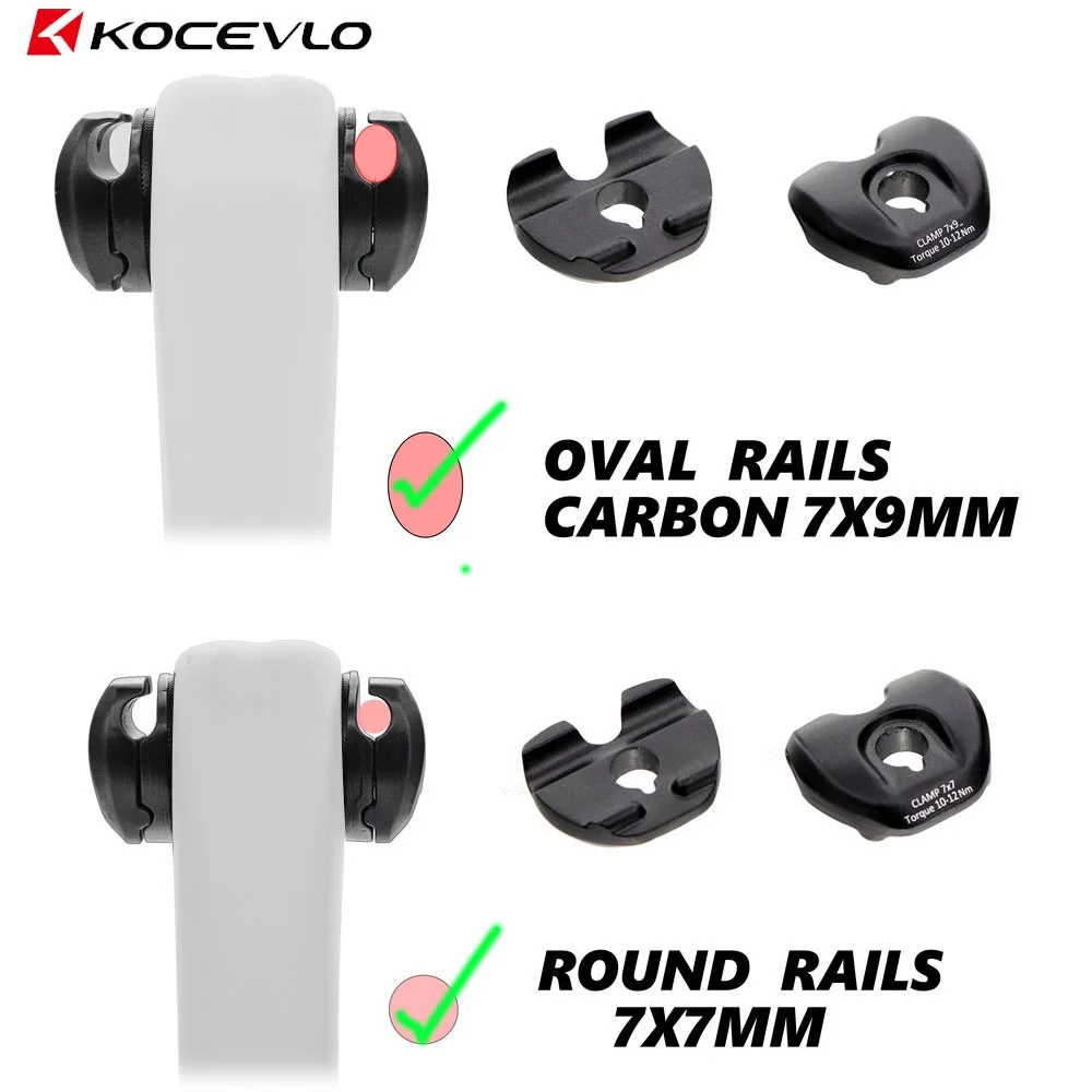 

For Carbon Rail Cusion Saddle Aluminum Clips 7x7 7x9mm Oval/Round Clamps seatpost Accessories