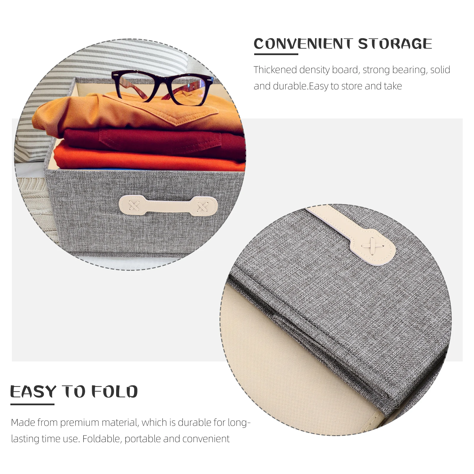 

Foldable Storage Box Cotton Linen Case Large Capacity Safe Practical Long Lasting Use Portable Container For Clothes Toys Books