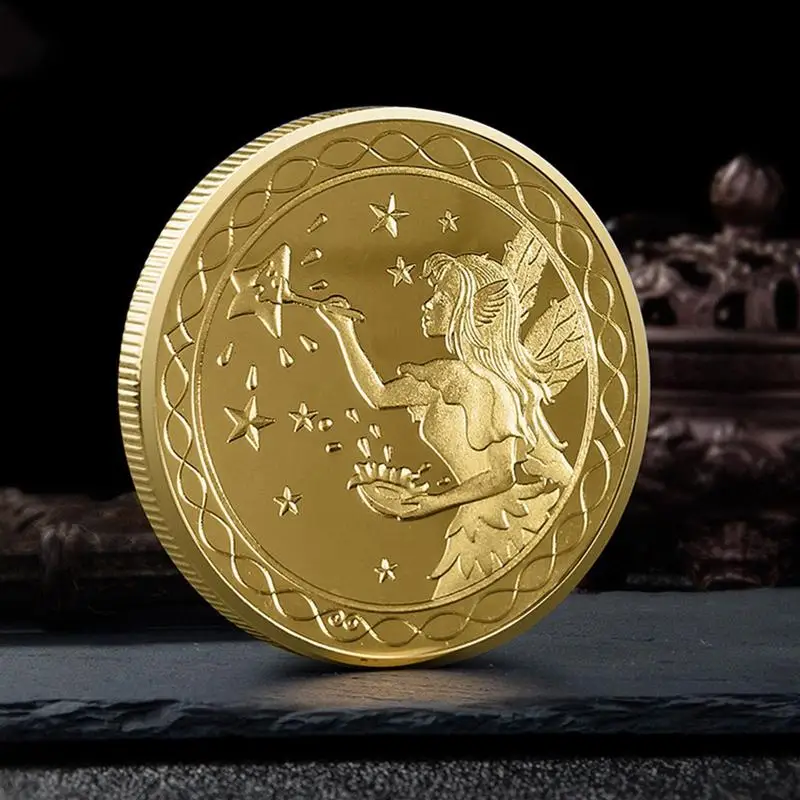عملة تذكارية مطلية بالذهب للأطفال ، عملة التشفير الإبداعية ، هدايا التغيير ، المعادن المادية ، الجنية
