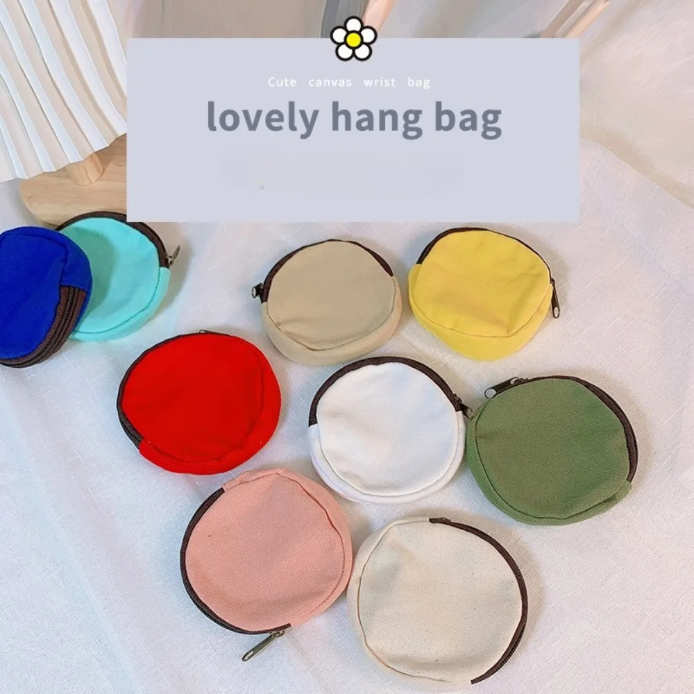DIY Canvas Coin Purse, Hand Painted Round Blank Wallet, Creative Unpainted Bag for Painting & Customization