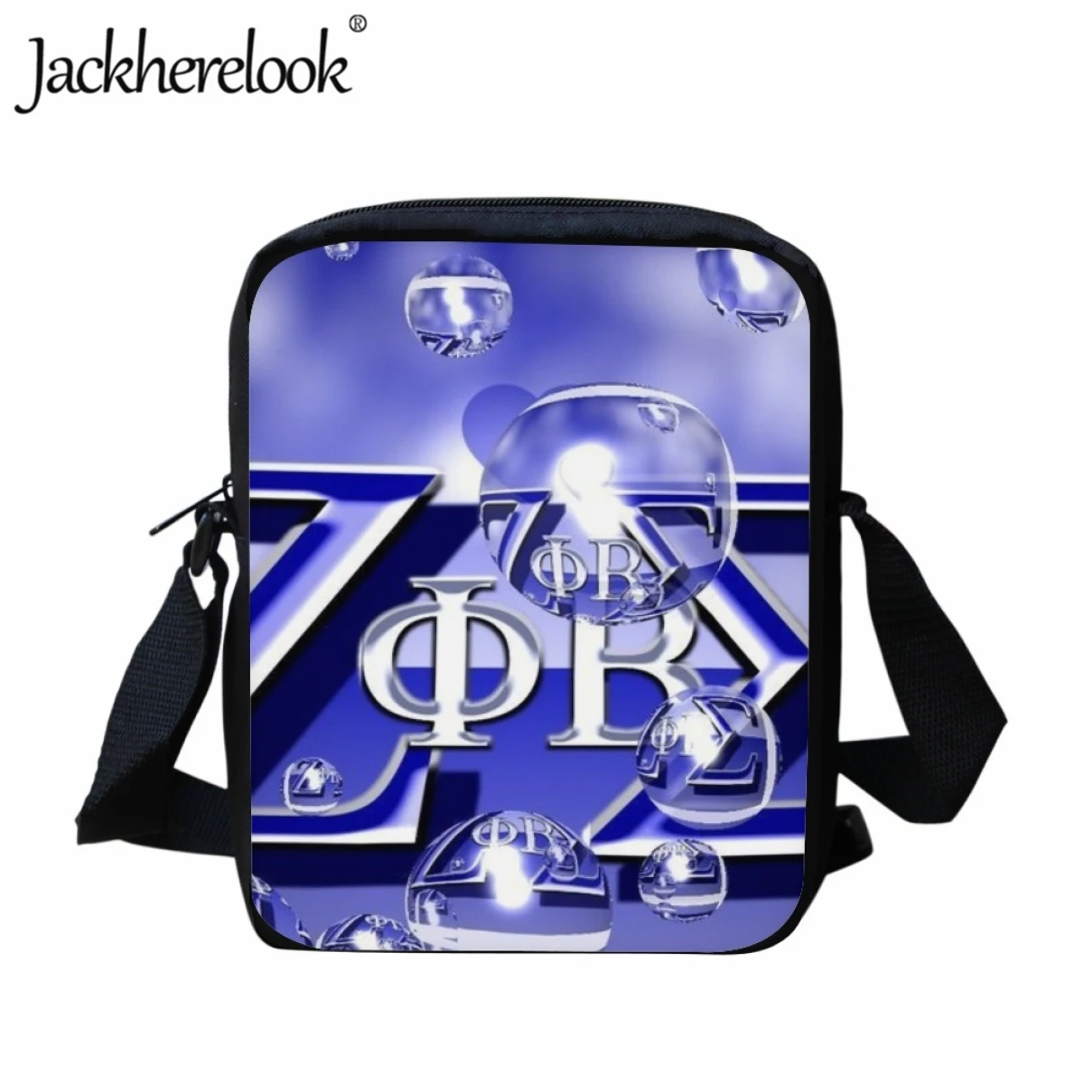 Jackherelook Zeta Phi Beta Sorority Children's Small Capacity School Bag Casual Travel Shoulder Bag Kids Fashion Messenger Bag