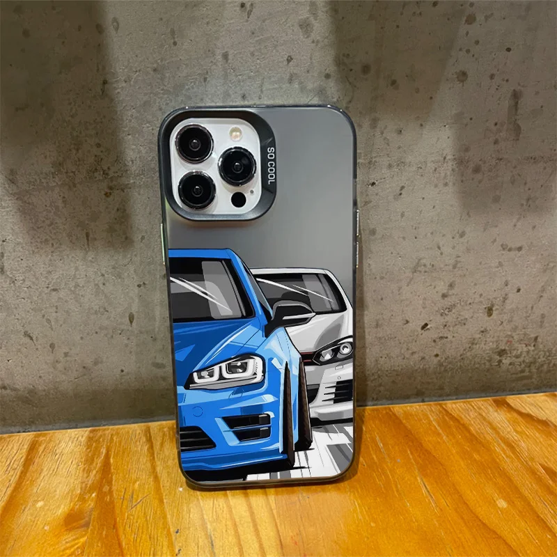 

Cool car design phone case for iPhone 17 16 15 14 13 12 11 Pro/ Max/Plus shock-proof rear cover anti-fingerprint