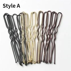 50 Pcs/Bag 5/6/7cm U Shaped Alloy Hairpins Waved Hair Clips Simple Metal Bobby Pins Barrettes Bridal Hairstyle Tools Hair Pins