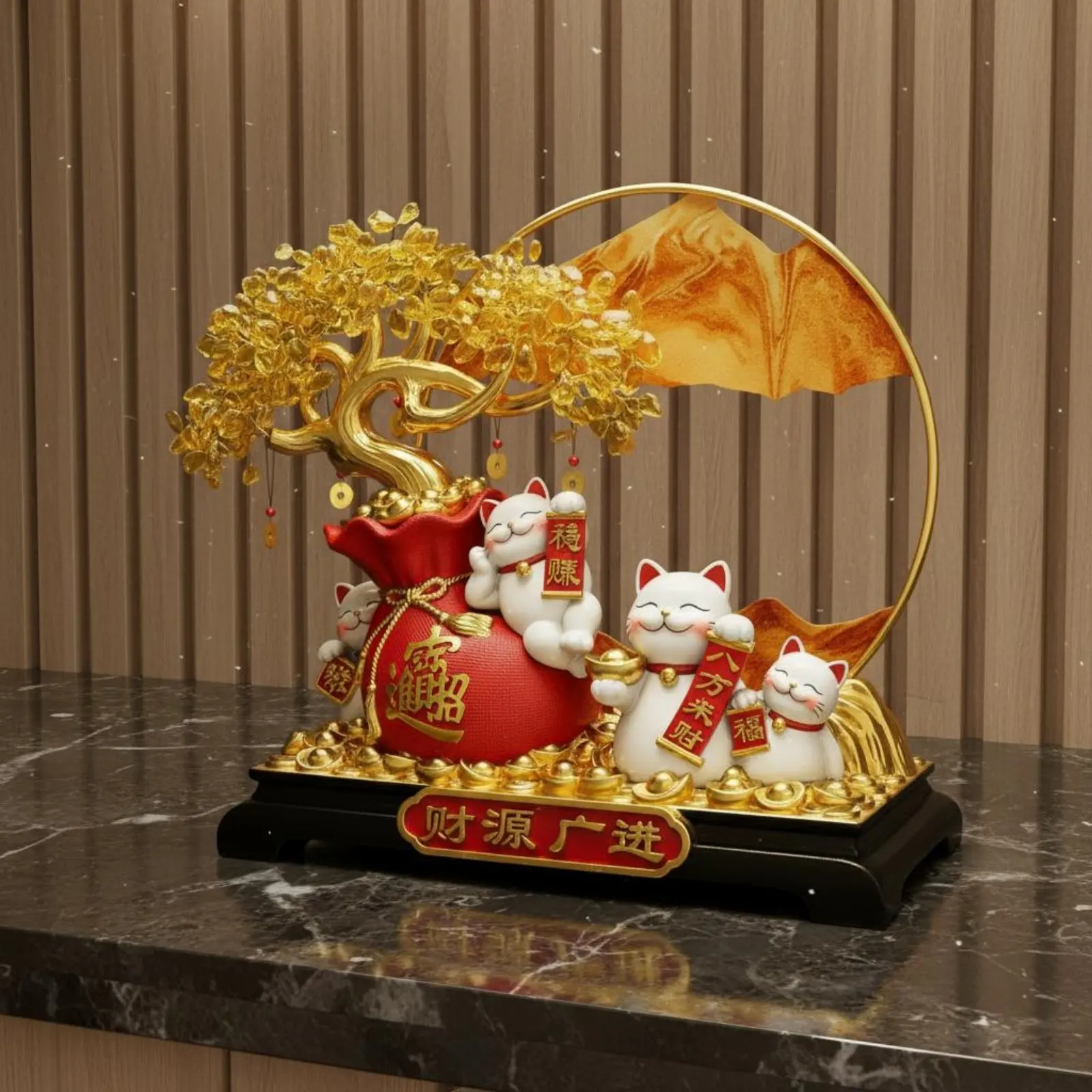 fortune-feline-figure-statue-wealth-charm-fortunate-feline-figure-statue-wealth-tree-figurine-good-luck-auspicious-home-ornament