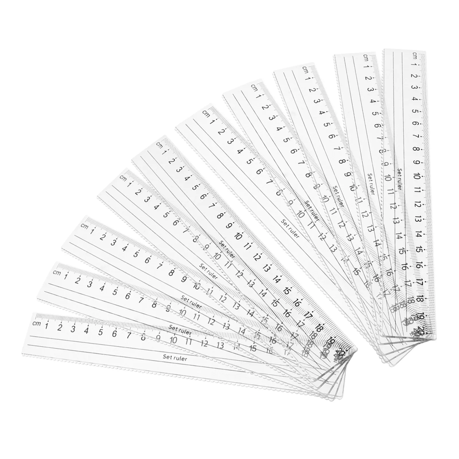 

10Pcs Eye-Friendly Transparent Straight Rulers 20Cm Bold Numbers Smooth Edges School Office Drawing Measuring Tools Large Print