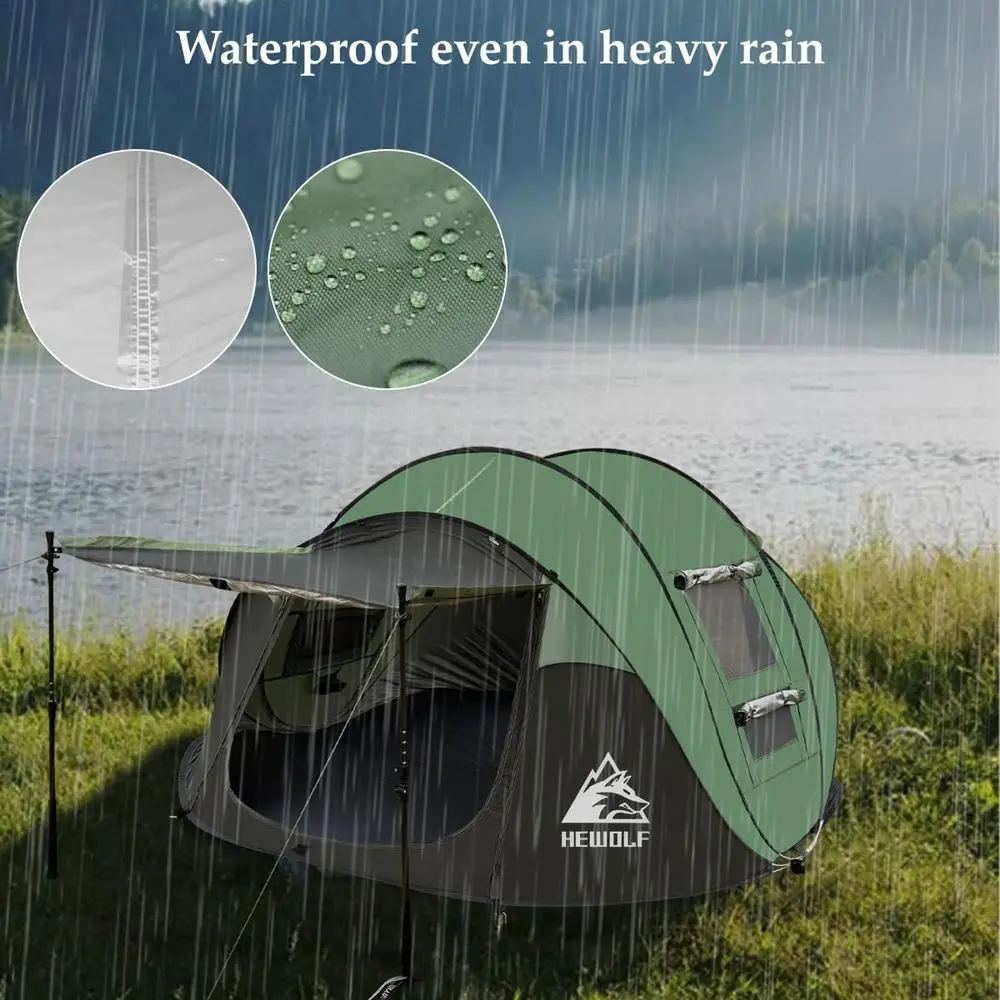 Pop-up kampeertent 2/4 personen, directe familietenten, eenvoudige installatie automatische tent voor kamperen, wandelen en reizen