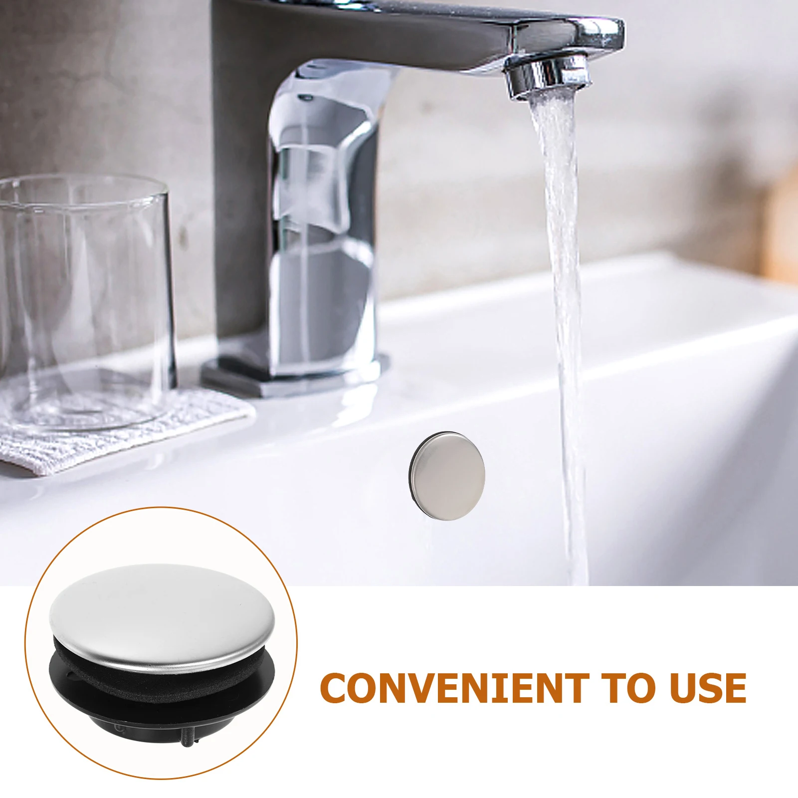 

2 Pcs Sink Hole Cover Kitchen Faucets Sprayer Stainless Steel Drain Plug Bathtub